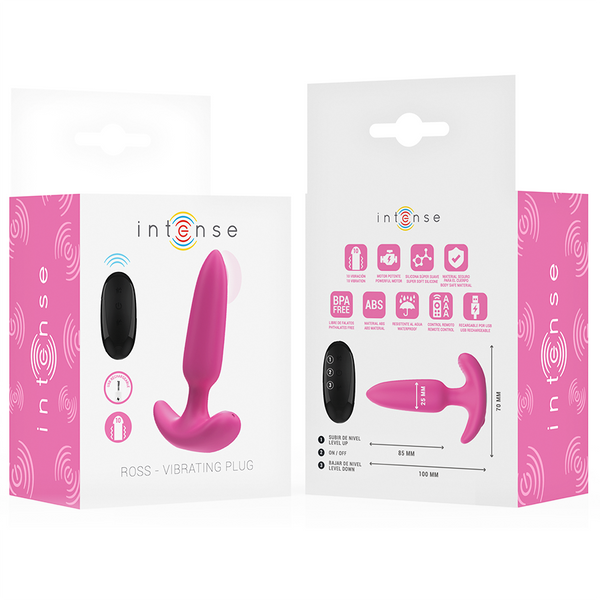Intense ross plug anal 10 vibraciones rosa control remoto