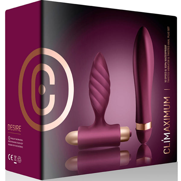 Desire kit vibrador con plug anal trenzado