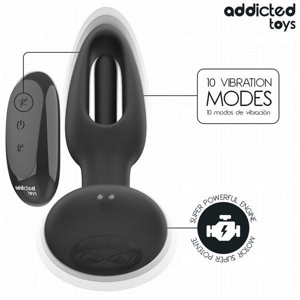 Vibradora y control remoto plug anal con lengua
