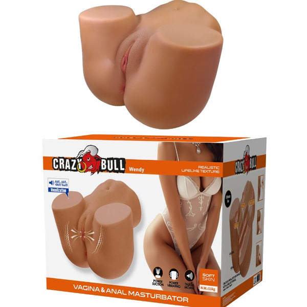 Wendy trasero femenino realista vibrador y succionador con sonido 11 kg