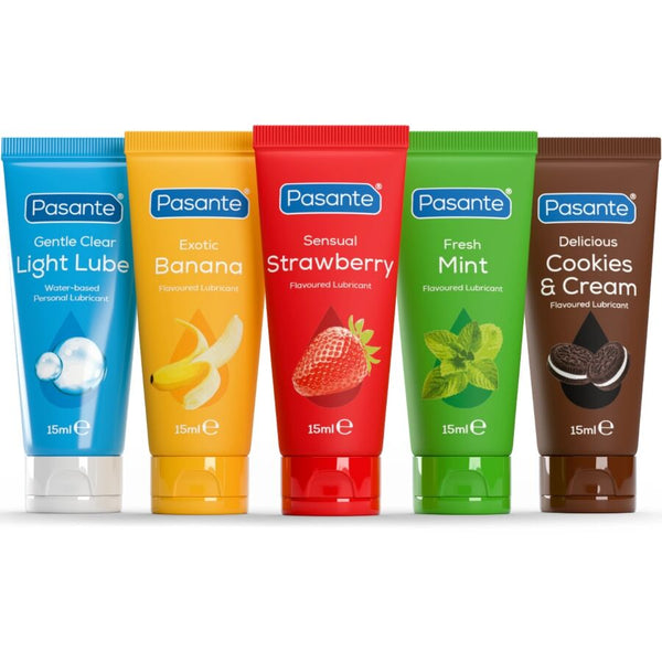 Pasante pack lubricantes sabores variados 5 uds x 15 ml
