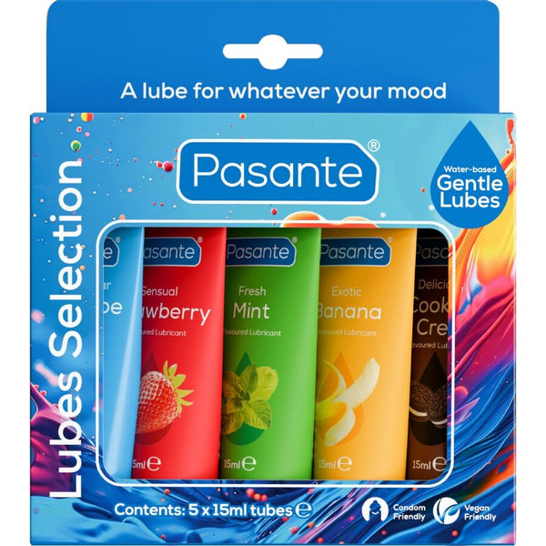 Pasante pack lubricantes sabores variados 5 uds x 15 ml