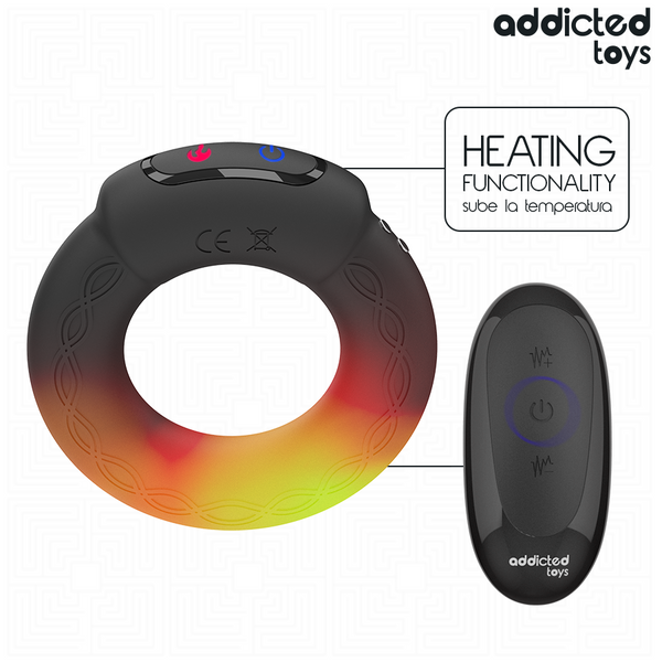 Vibrador efecto calor control remoto anillo pene