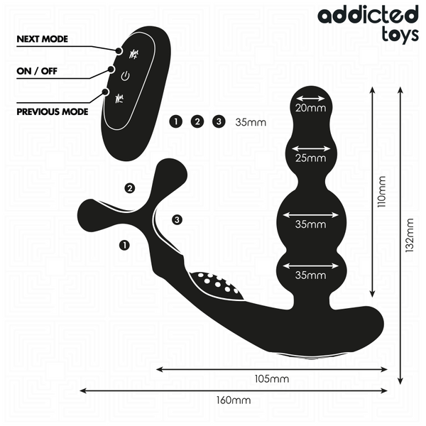 Addicted masajeador prostático rotatorio control remoto