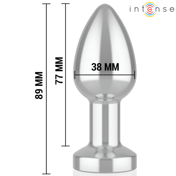 Plug anal talla m de metal vibrador con luces led multicolor y control remoto