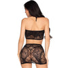 Leg 81676 set top con minifalda de encaje negro talla única