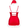 Livco agethe lc 90607 camisa con tanga con gorro navideño l xl