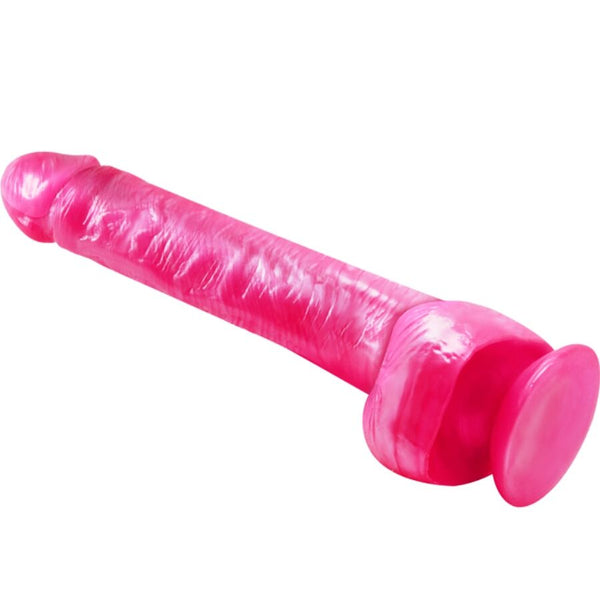 Baile dong dildo realístico rosa con ventosa