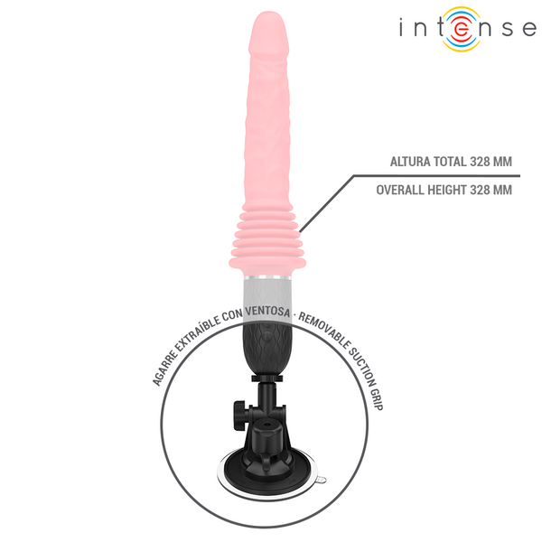 Vibrador Cynthia con movimiento de empuje, control remoto y calor