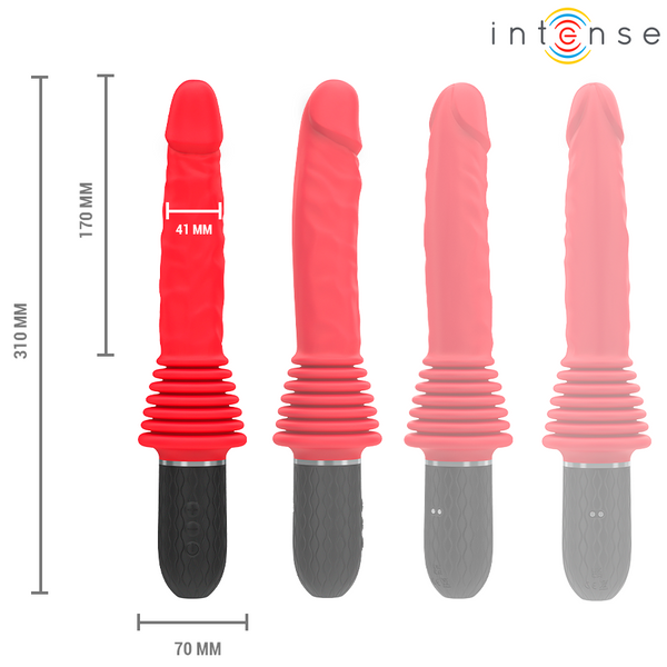 Vibrador Cynthia con movimiento de empuje, control remoto y calor