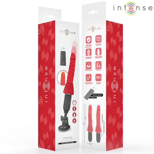 Vibrador Cynthia con movimiento de empuje, control remoto y calor