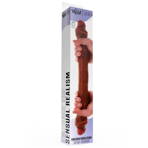 Get dildo doble dong de silicona caramelo 46 cm