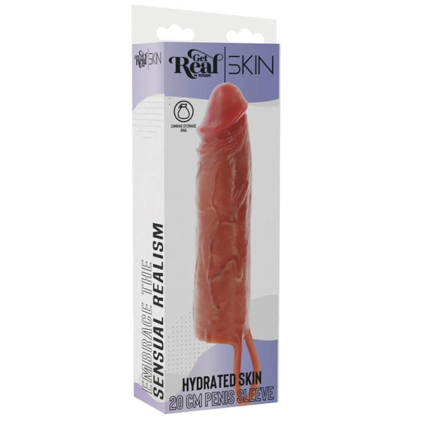 Get funda hydrated skin de silicona para pene caramelo 20 cm