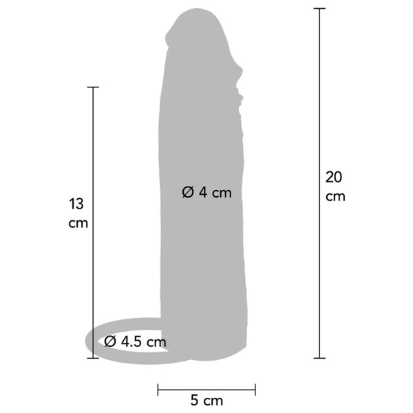 Get funda hydrated skin de silicona con vibración para pene caramelo 20 cm