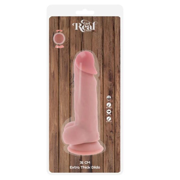 Get pene realístico deluxe con testículos extra grueso 31 cm
