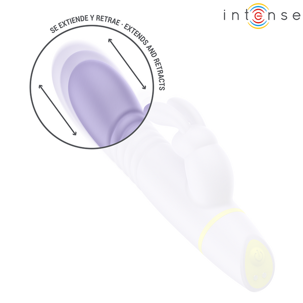 Vibrador rabbit Helen con movimiento de empuje