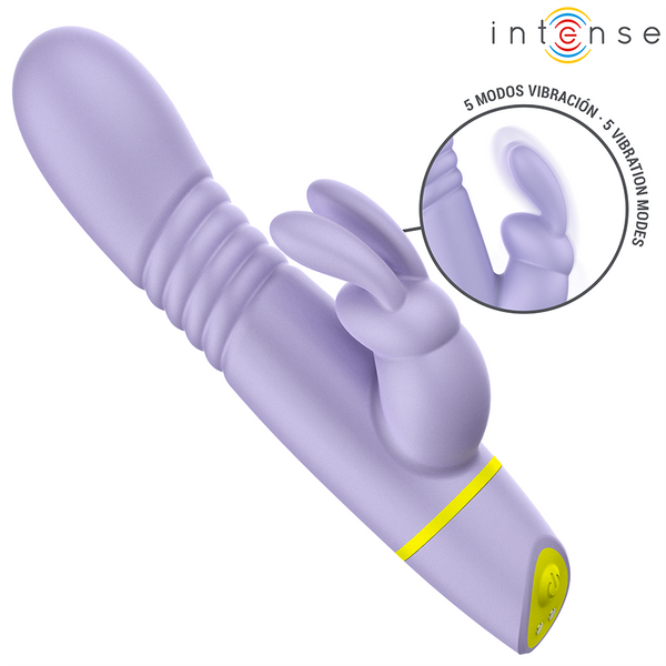 Vibrador rabbit Helen con movimiento de empuje