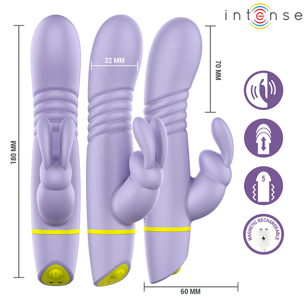 Vibrador rabbit Helen con movimiento de empuje