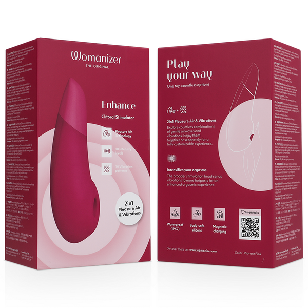 Enhance estimulador de clitorís rosa vibrante