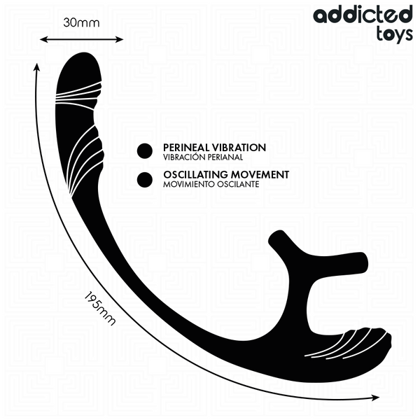 Plug anal vibración y waving 360º y estimulador testículos