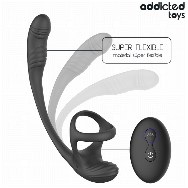 Plug anal vibración y waving 360º y estimulador testículos