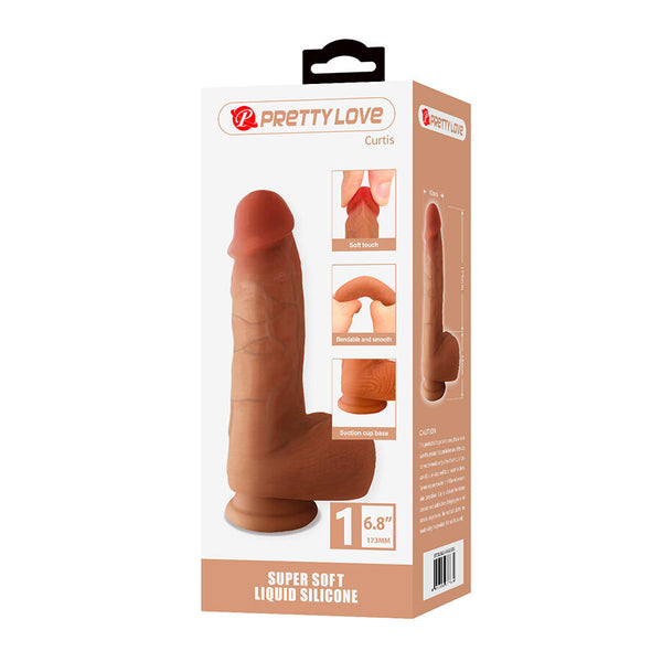 Pretty curtis dildo realístico con ventosa 17.3 cm ø 4.2 cm