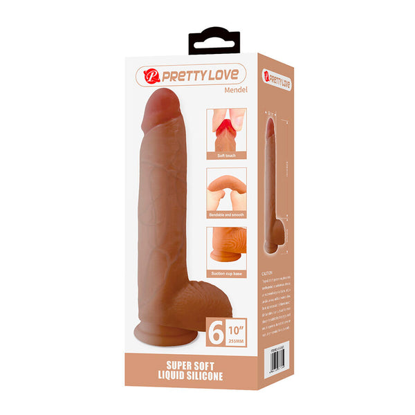 Pretty mendel dildo realístico con ventosa 25.5 cm ø 5.6 cm