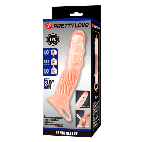 Pretty funda para pene texturizada con extensores