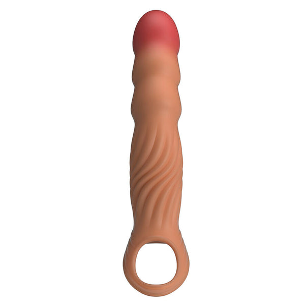 Pretty funda para pene texturizada con vibración y control remoto