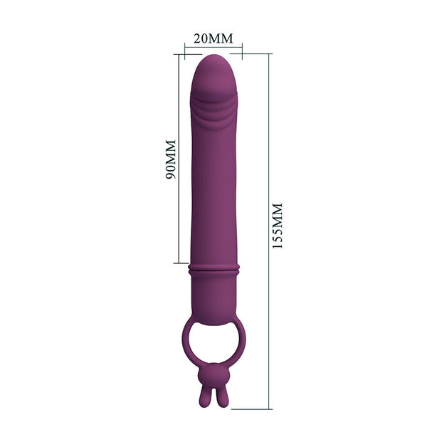 Cora vibrador forma pene con anillo de sujeción