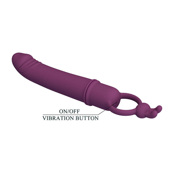 Cora vibrador forma pene con anillo de sujeción