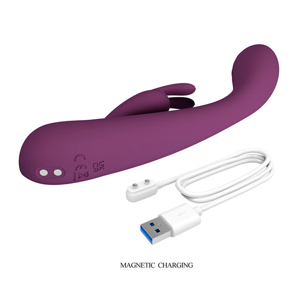 Emma vibrador con estimulador rabbit morado
