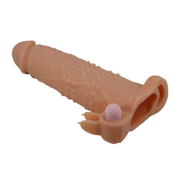 Quillon funda para pene con estimulador de clítoris y vibración