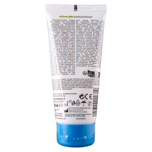 Hot exxtreme glide lubricante base agua con aceite confort a con 100 ml