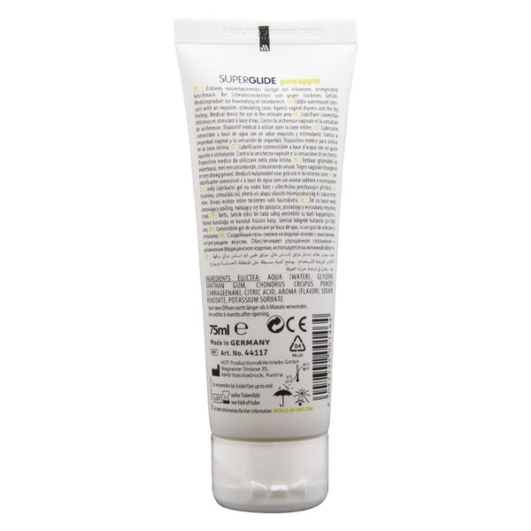 Hot superglide lubricante comestible base agua piña 75 ml