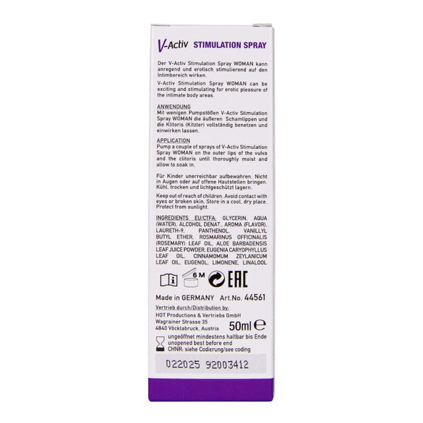 Hot v activ spray estimulante para mujer 50 ml