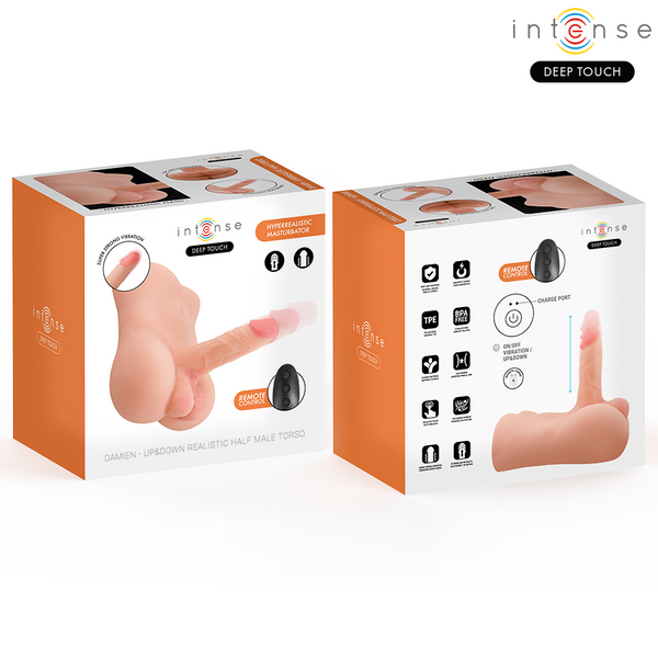 Intense damien torso con ano y dildo realístico con empuje y vibración control remoto 3.5 kg