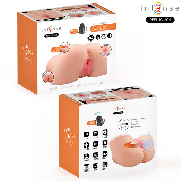 Intense ginger masturbador ano y vagina con efecto succión calor vibración y voz con control remoto 5.3 kg