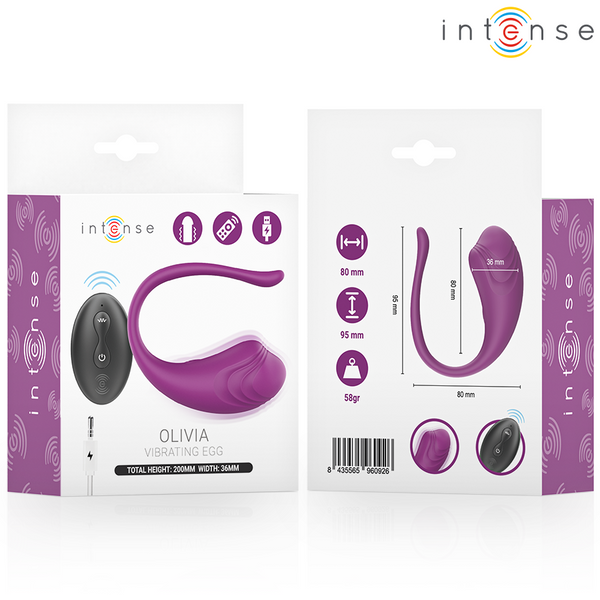 Olivia huevo vibrador morado control remoto