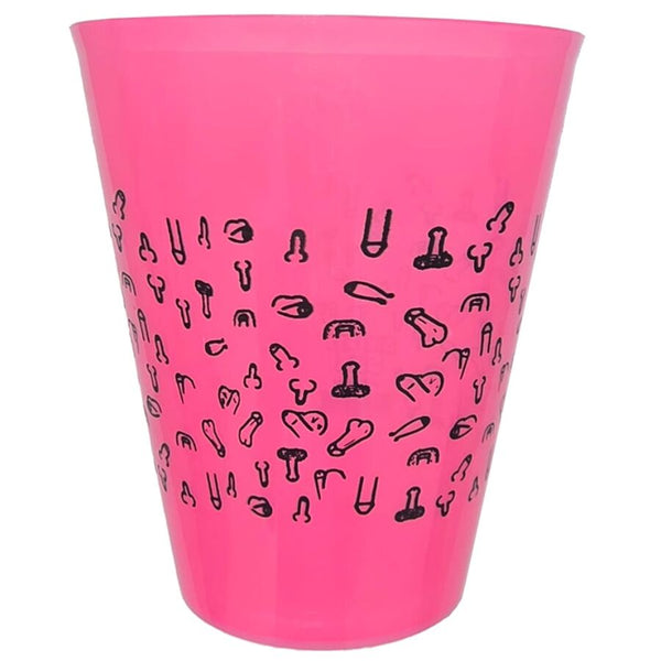Diablo vaso fuscia 500 ml con penes negros