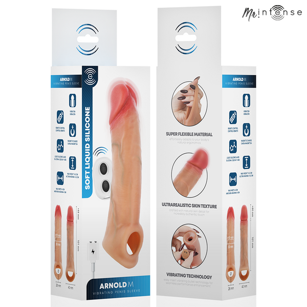 Arnold m vibrador funda pene silicona control remoto 14.5 cm ø 4 cm