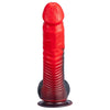 Silexd devil dildo fantasy silicona liquida termoreactivo rojo negro 20.3 cm