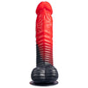 Silexd devil dildo fantasy silicona liquida termoreactivo rojo negro 20.3 cm