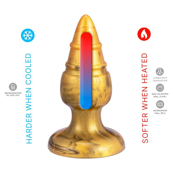 Silexd goldy plug anal fantasy silicona liquida termoreactivo oro 9.2 cm