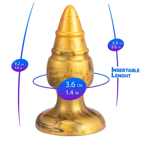 Silexd goldy plug anal fantasy silicona liquida termoreactivo oro 9.2 cm