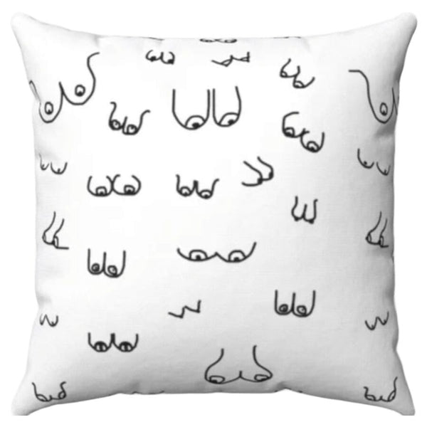 Diablo cojín 30 x 30 tetas blanco