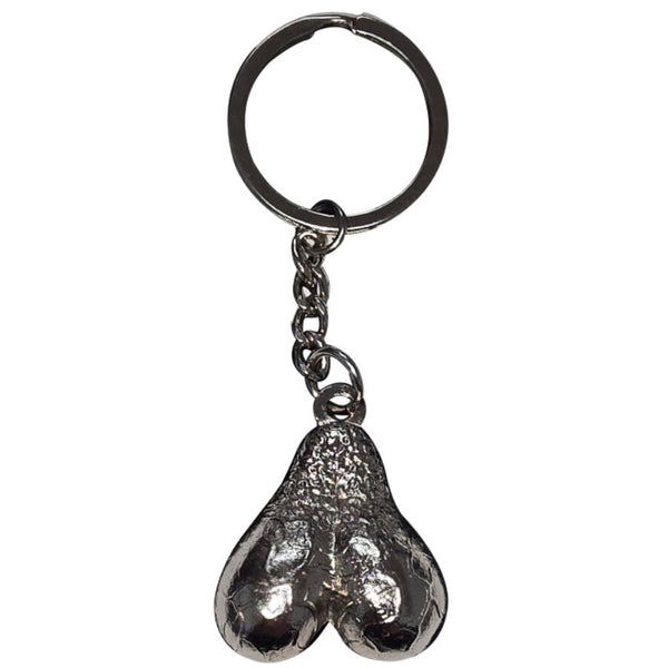 Diablo llavero metal huevos plata