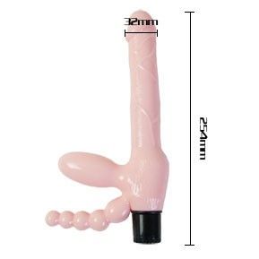 Baile arnés sin cuerda tpr con vibración y estimulación anal 25.4 cm
