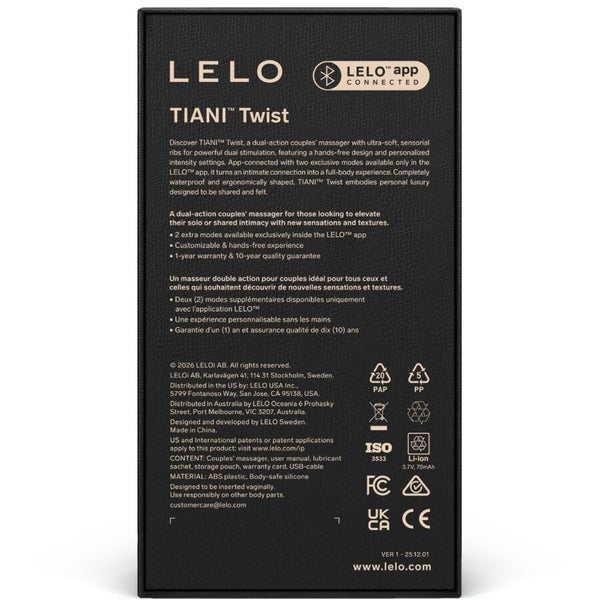 LELO - TIANI TWIST VIBRADOR PARA PAREJAS LAVANDA