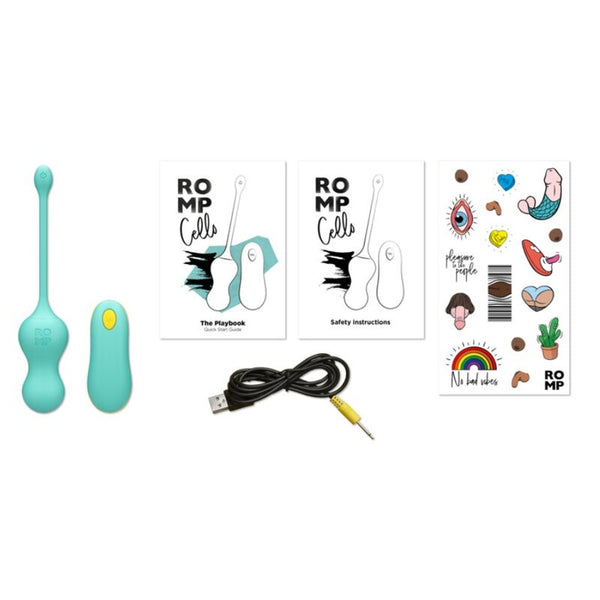 ROMP - CELLO HUEVO VIBRADOR MULTIFUNCIÓN TURQUESA CONTROL REMOTO